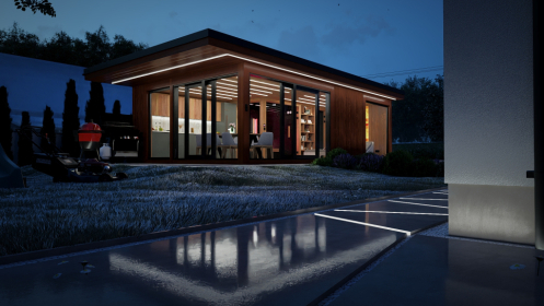 wellness house in night